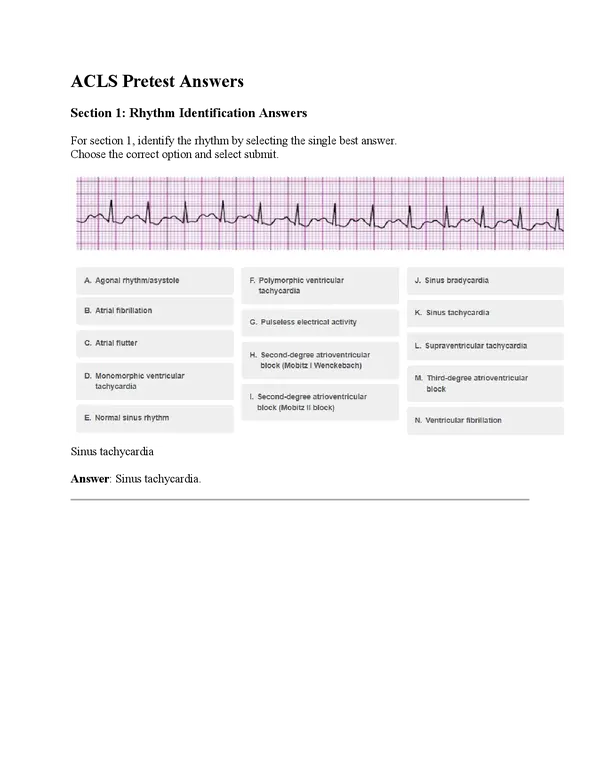 ACLS Pretest Answers 2024