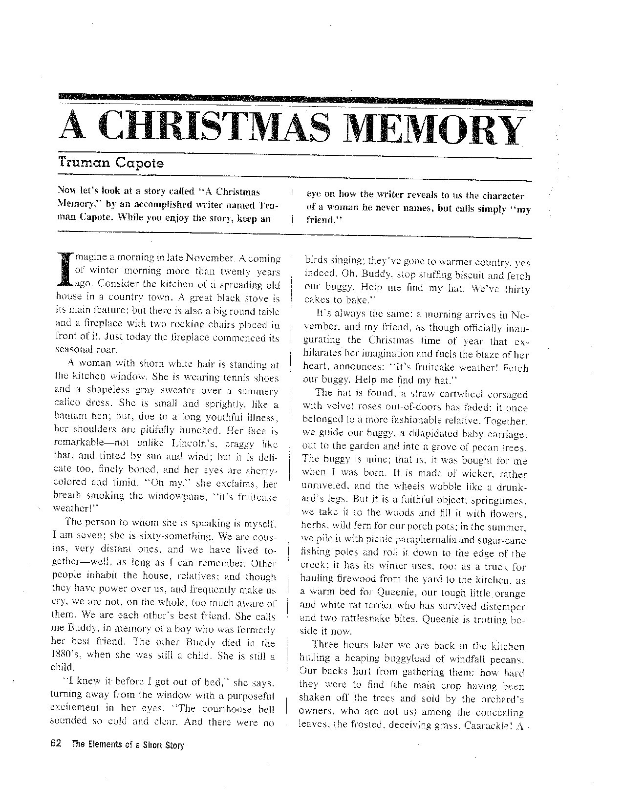 A Christmas Memory by Truman Capote
