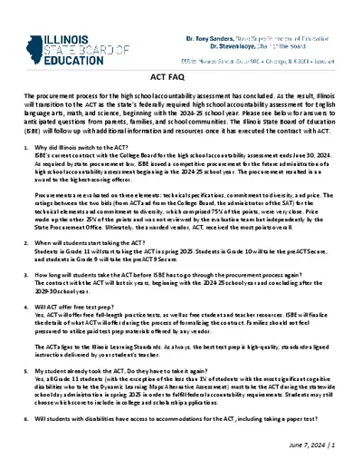 ACT FAQ