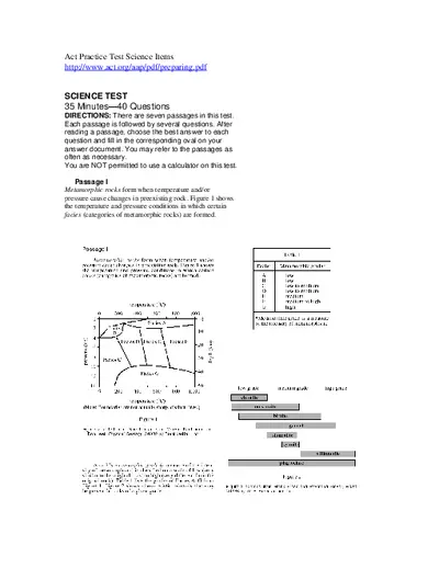 Act Practice Test Science Items
