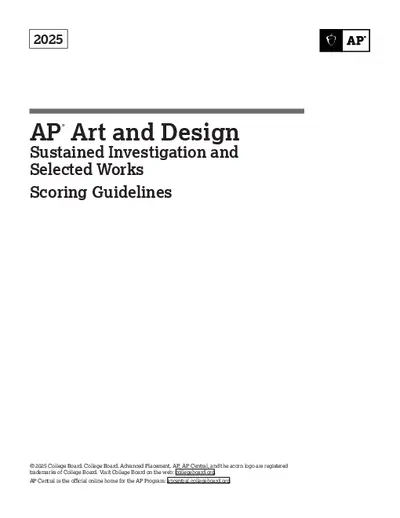AP® Art and Design – 2025 Scoring Guidelines