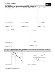 Corrective Assignments 2.8 Inverse Functions AP Precalculus