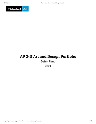 AP 2-D Art and Design Portfolio Daisy Jiang