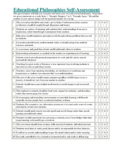 Educational Philosophies Self-Assessment Questionnaire
