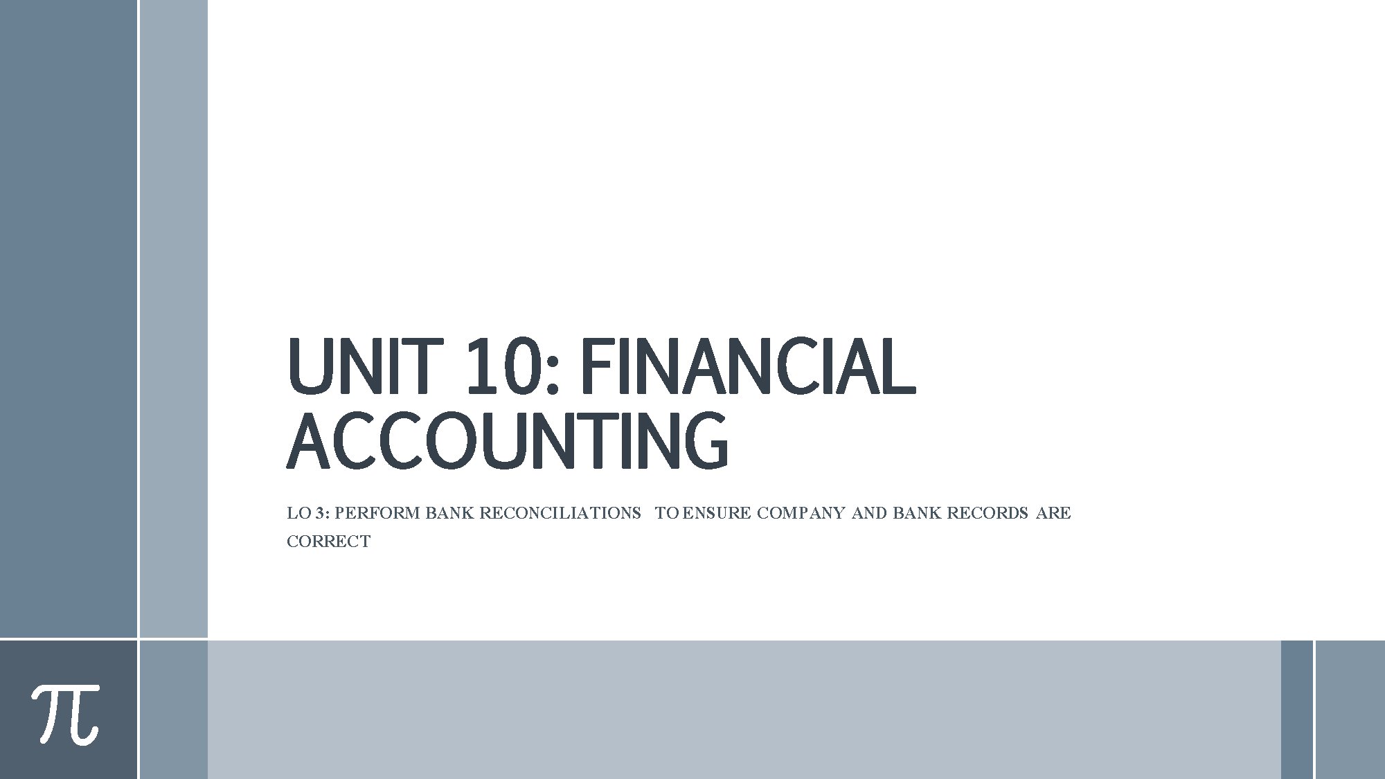 Financial Accounting Unit 10 Bank Reconciliation Techniques