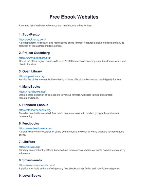 Free Ebook Websites