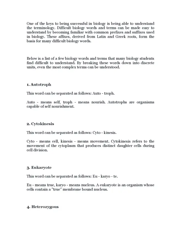Understanding Complex Biology Terms