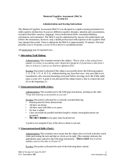 Montreal Cognitive Assessment (MoCA)
