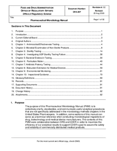 Pharmaceutical Microbiology Manual