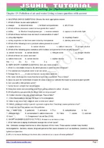 Pollution of Air and Water: Living Science Questions and Answers