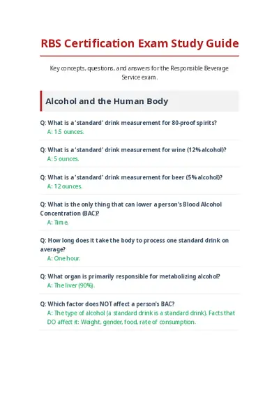 RBS Exam Answers