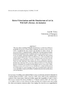 Retro-Victorianism and Art in Will Self's Dorian: An Imitation