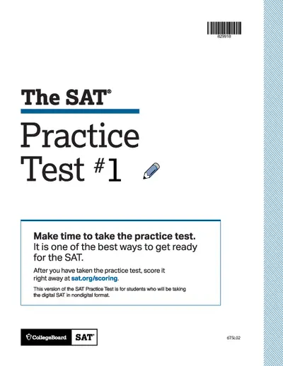 SAT Practice Test 1 With Answer Key And Scoring Info