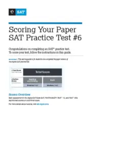 Scoring Your Paper SAT Practice Test 6