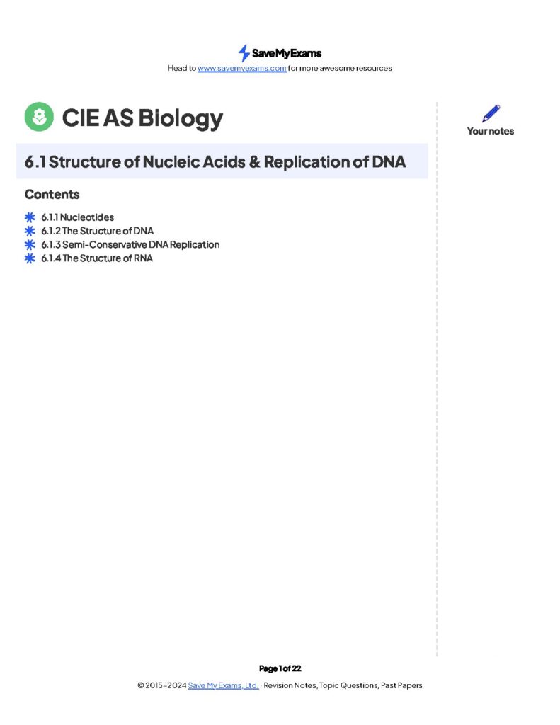 Structure of Nucleic Acids and DNA Replication