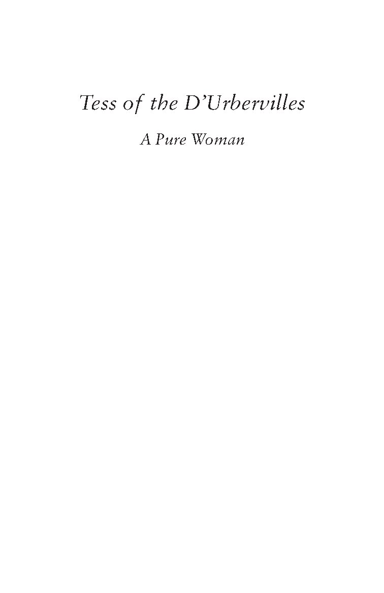 Tess of the d’Urbervilles Novel by Thomas Hardy