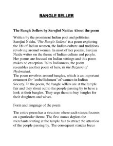 The Bangle Sellers by Sarojini Naidu