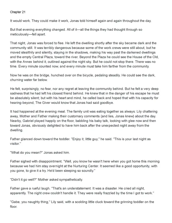 The GIver Ch. 21