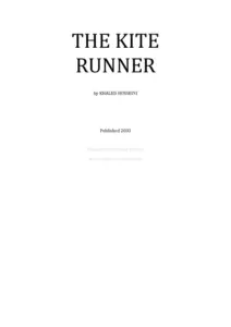 The Kite Runner Novel by Khaled Hosseini