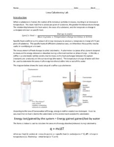 Urea Calorimetry Lab Experiment for Chemistry Students