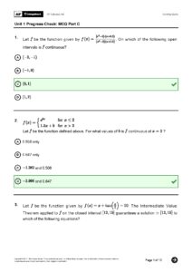 AP Calculus AB Unit 1 Progress Check MCQ Answers
