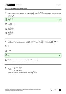 AP Calculus AB Unit 1 Progress Check MCQ Part B