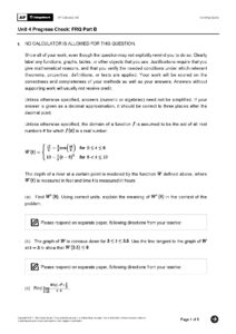 AP Calculus AB Unit 4 Progress Check FRQ Part B