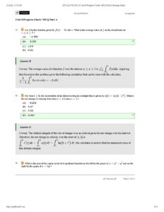AP Calculus AB Unit 8 Progress Check MCQ Answer Key