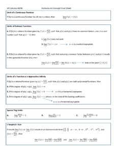 AP Calculus AB/BC Formula and Concept Cheat Sheet