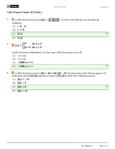 AP Calculus BC Unit 1 Progress Check MCQ Part C