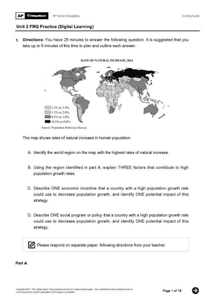 AP Human Geography Unit 2 FRQ Practice
