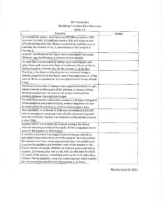 AP Precalculus Free Response Questions Homework Packet