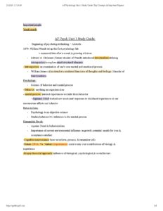 AP Psychology Unit 1 Study Guide Key Concepts and Figures