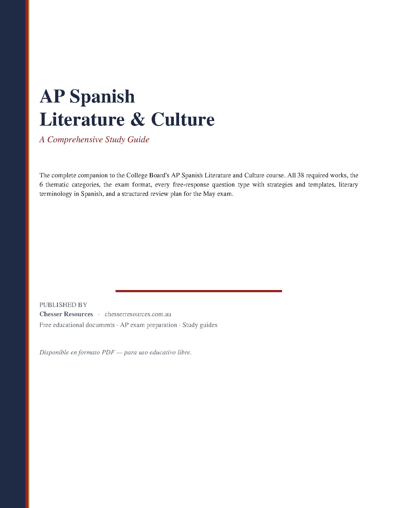 AP Spanish Literature and Culture Comprehensive Study Guide