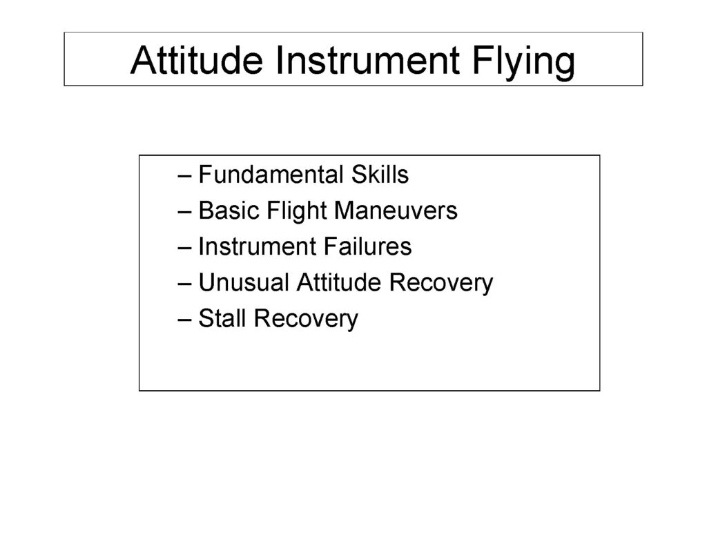 Attitude Instrument Flying Fundamentals and Techniques