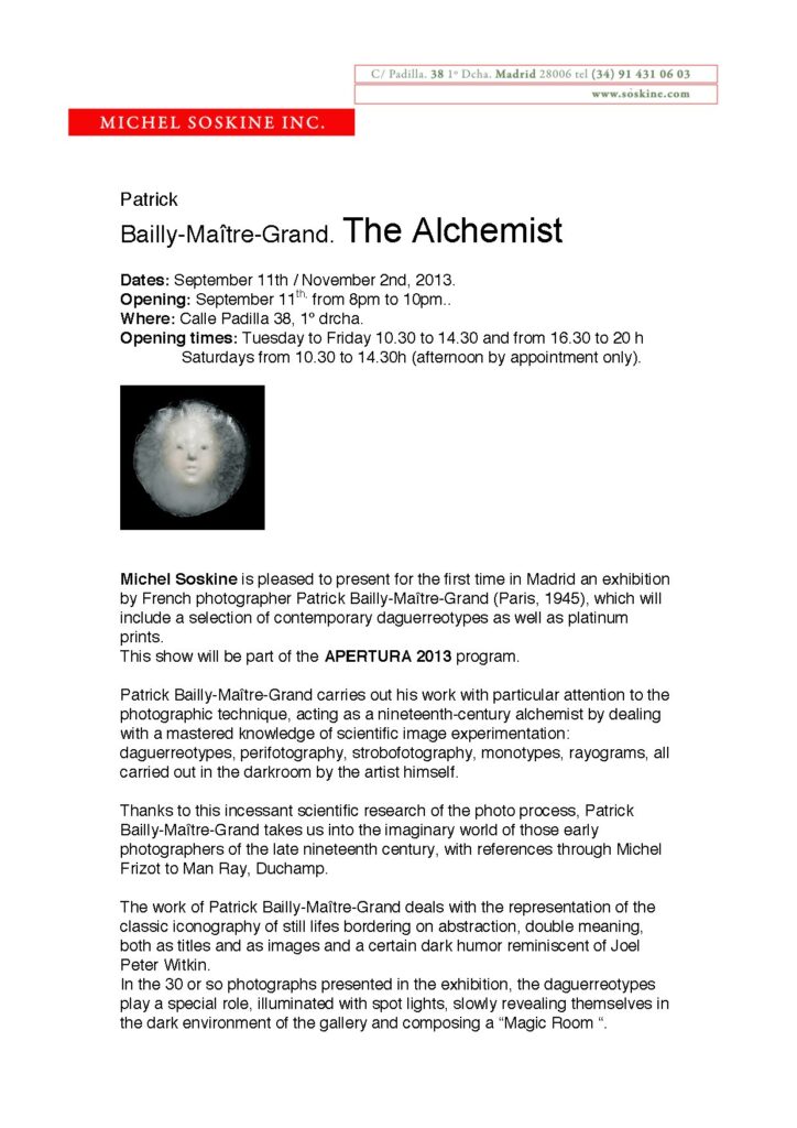 Bailly-Maître-Grand: The Alchemist Exhibition Overview