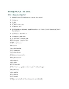 Biology MCQs Test Bank for Grade 10 Students
