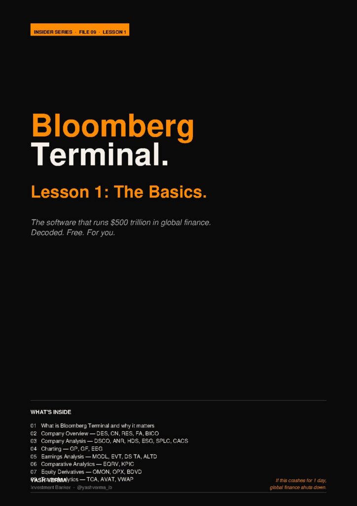 Bloomberg Terminal Basics by Yash Verma
