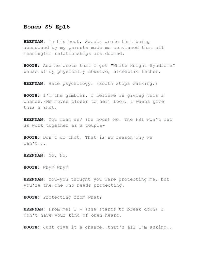 Bones Season 5 Episode 16 Character Dialogue Analysis