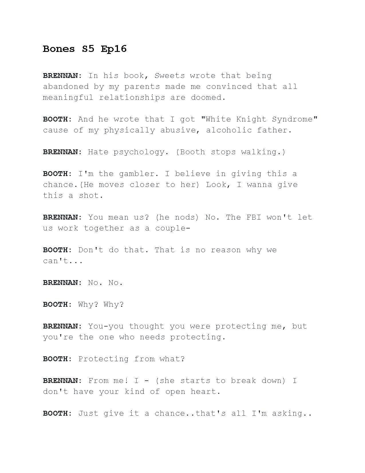 Bones Season 5 Episode 16 Character Dialogue Analysis