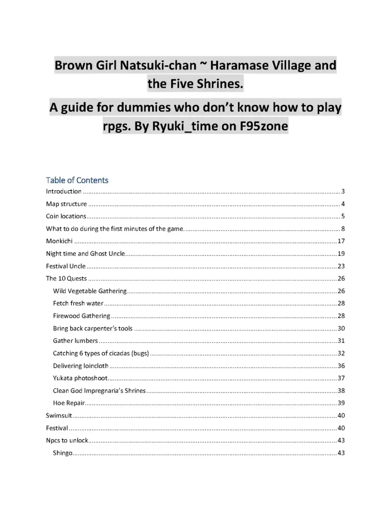 Brown Girl Natsuki-chan Guide to Haramase Village