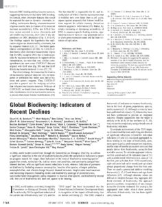 Butchart et al. 2010 Global Biodiversity Declines Analysis