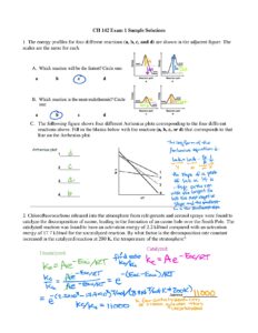 CH142 S26 Exam 1 Sample Solutions for Chemistry Students