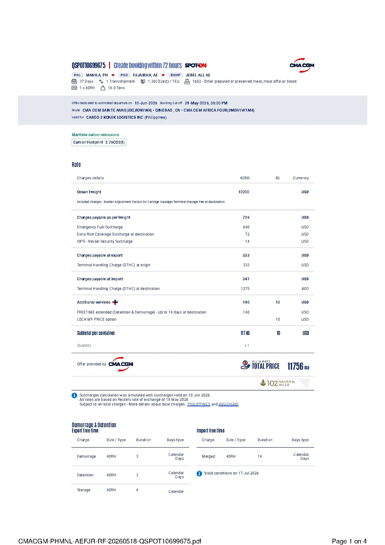 CMA CGM Shipping Rates and Charges 2026 (2)