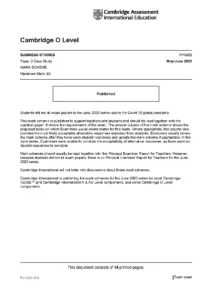 Cambridge O Level Business Studies 7115 Mark Scheme