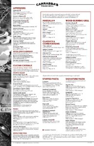 Carrabba's Italian Grill Menu and Pricing Details