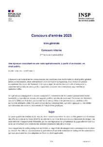 Concours d'entrée 2025 Droit Public Général