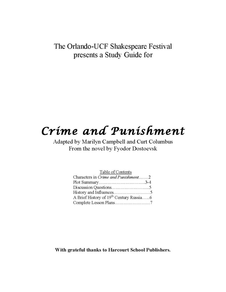 Crime and Punishment Study Guide by Fyodor Dostoevsky