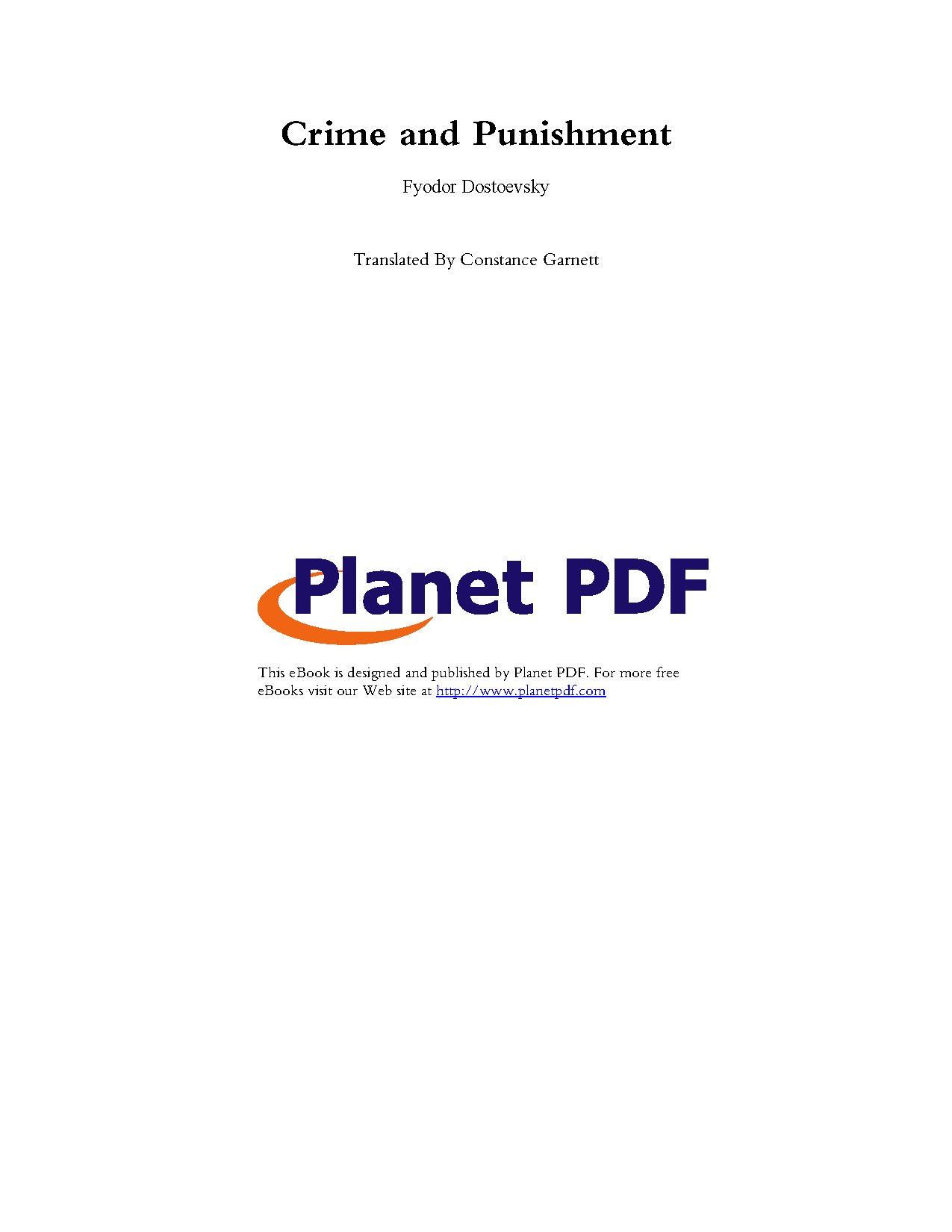 Crime and Punishment by Fyodor Dostoevsky