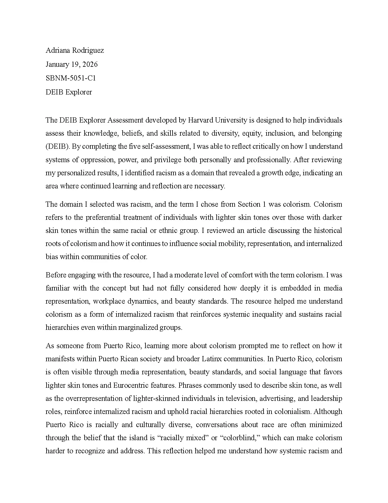 DEIB Explorer Assessment by Harvard University